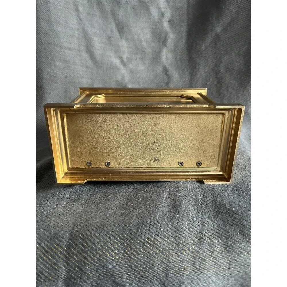 Vintage Linden Solid Brass Filligreed Face Mantle Clock (Japan)
